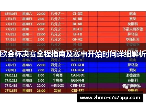 欧会杯决赛全程指南及赛事开始时间详细解析